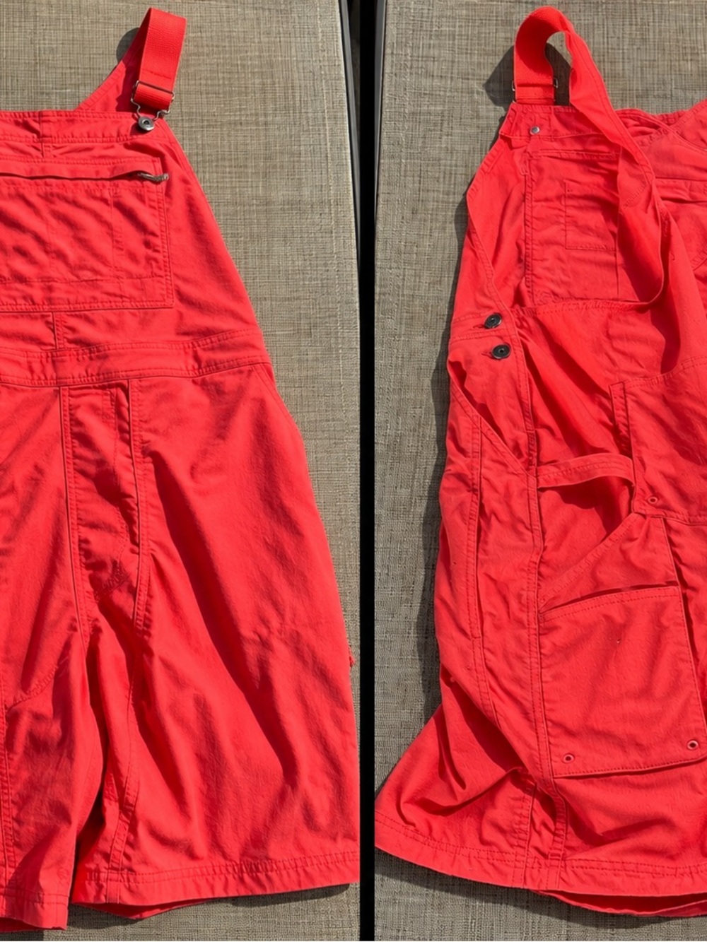 Duluth Red Women's Short Overalls Romper - Picture 3 of 4